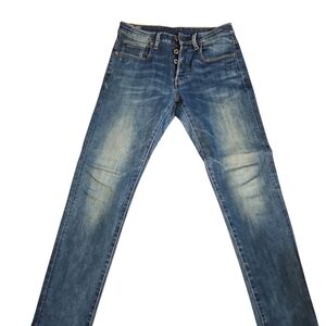 G-Star Men's Faded Blue Slim Jeans (Button Fly) J-5